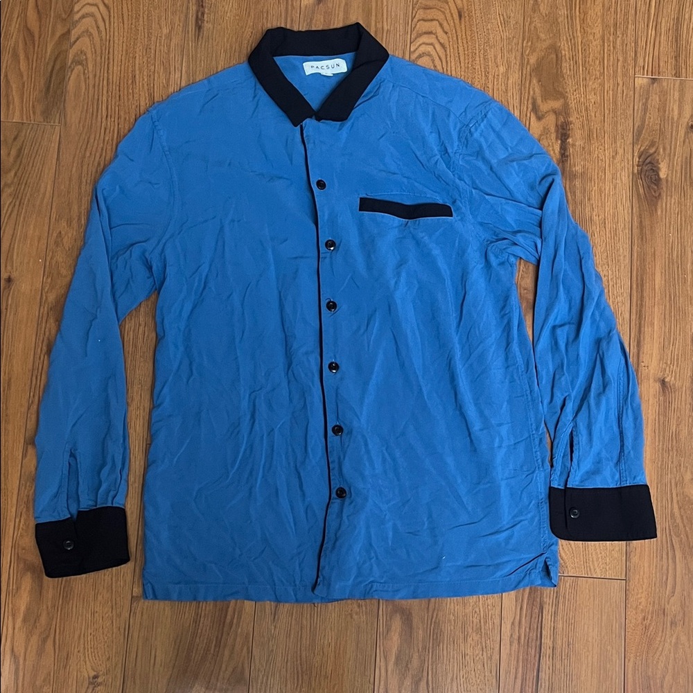 PacSun Blue Shirt with Black Collar